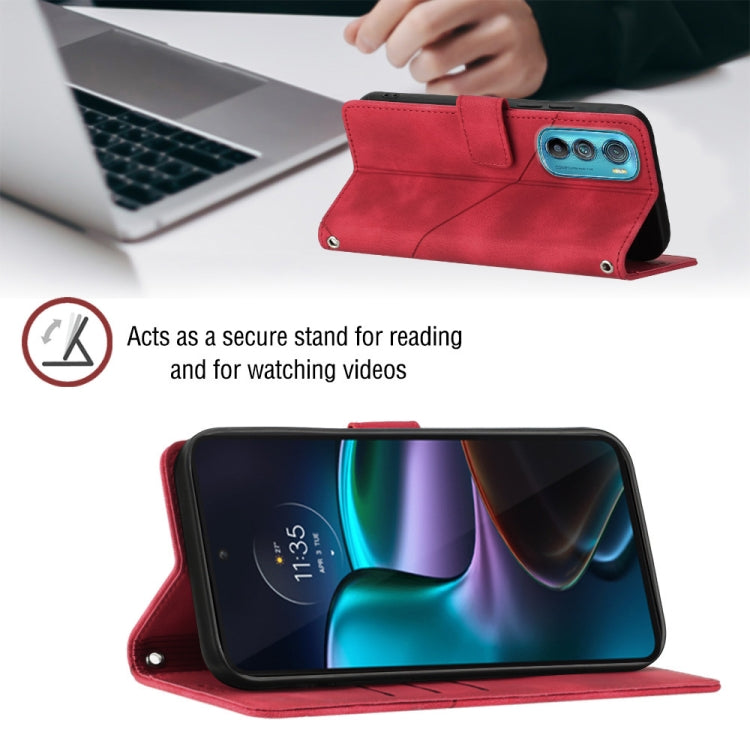 For Motorola Moto Edge 30 Skin-feel Embossed Leather Phone Case