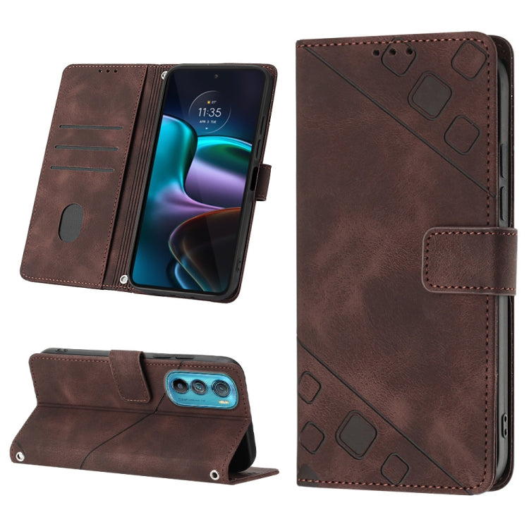 For Motorola Moto Edge 30 Skin-feel Embossed Leather Phone Case