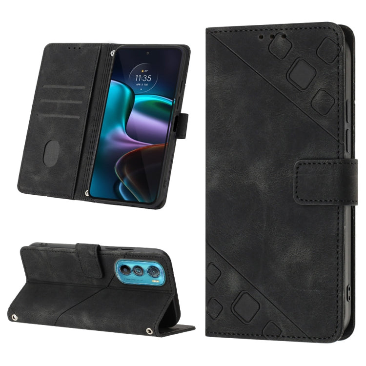 For Motorola Moto Edge 30 Skin-feel Embossed Leather Phone Case