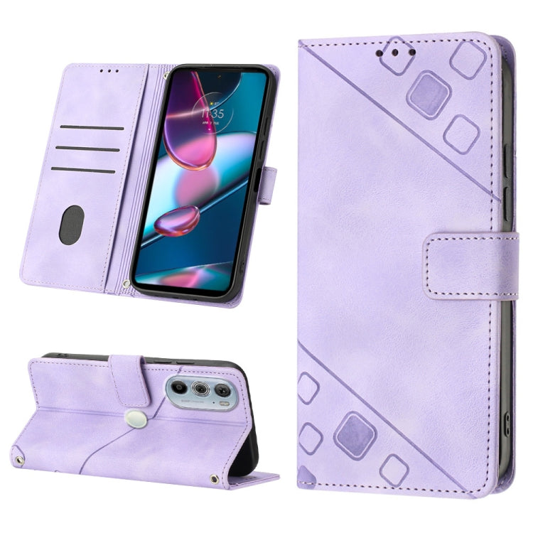 For Motorola Edge 30 Pro / Edge+ 2022 Skin-feel Embossed Leather Phone Case
