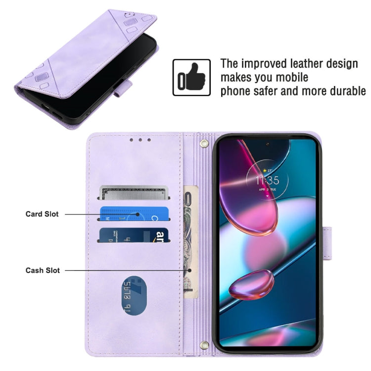 For Motorola Edge 30 Pro / Edge+ 2022 Skin-feel Embossed Leather Phone Case