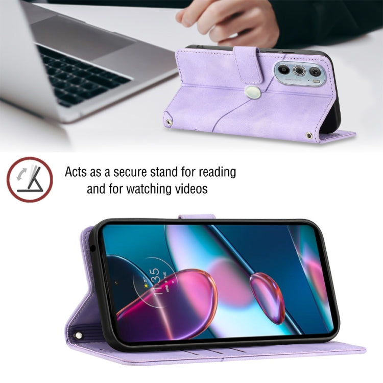 For Motorola Edge 30 Pro / Edge+ 2022 Skin-feel Embossed Leather Phone Case