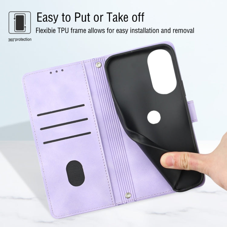 For Motorola Edge 30 Pro / Edge+ 2022 Skin-feel Embossed Leather Phone Case