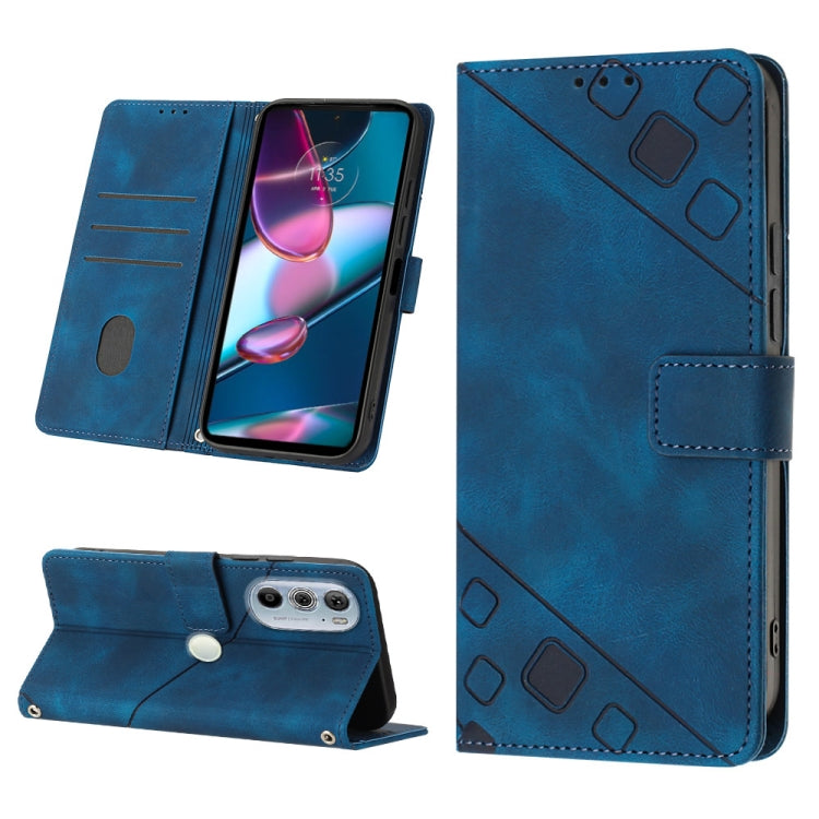 For Motorola Edge 30 Pro / Edge+ 2022 Skin-feel Embossed Leather Phone Case