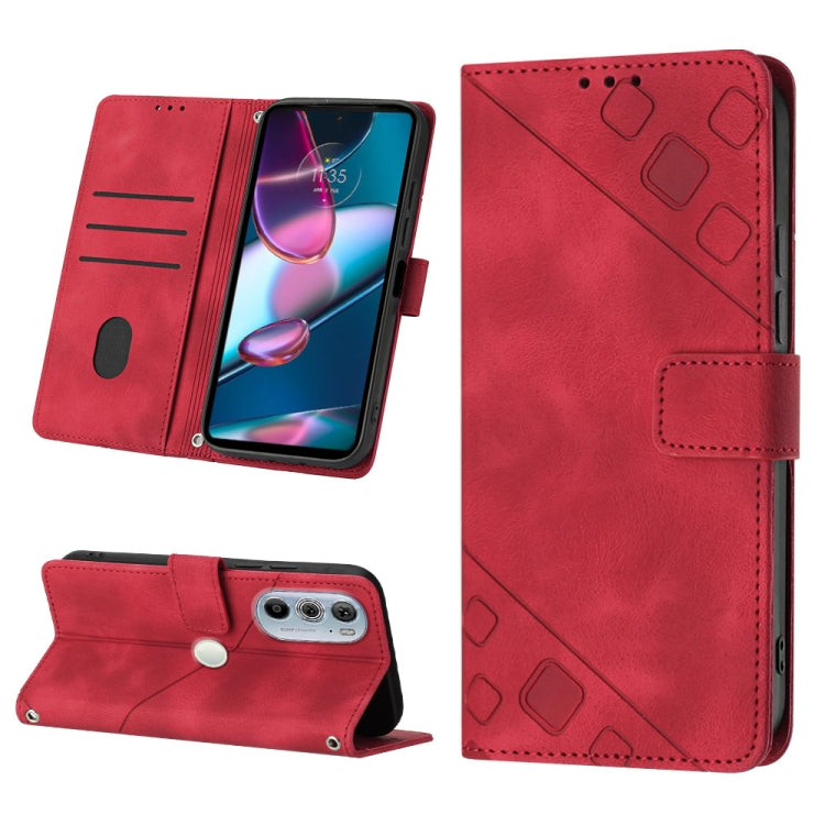 For Motorola Edge 30 Pro / Edge+ 2022 Skin-feel Embossed Leather Phone Case