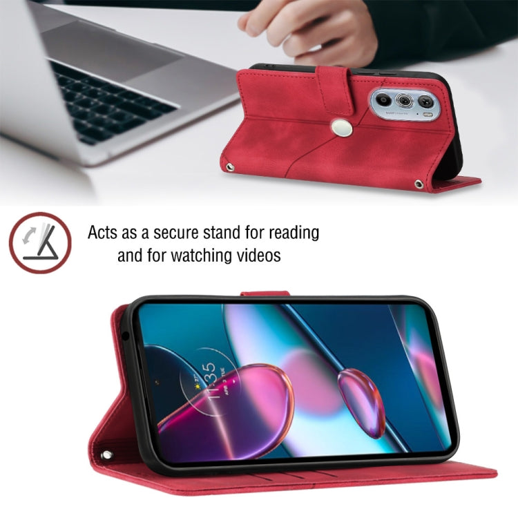 For Motorola Edge 30 Pro / Edge+ 2022 Skin-feel Embossed Leather Phone Case