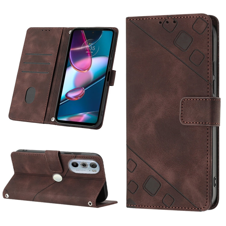 For Motorola Edge 30 Pro / Edge+ 2022 Skin-feel Embossed Leather Phone Case