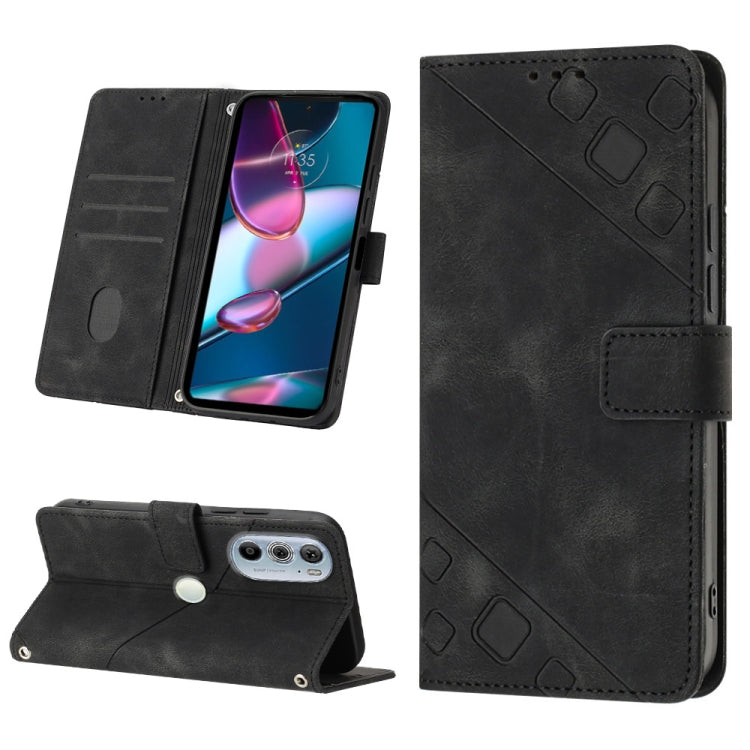 For Motorola Edge 30 Pro / Edge+ 2022 Skin-feel Embossed Leather Phone Case