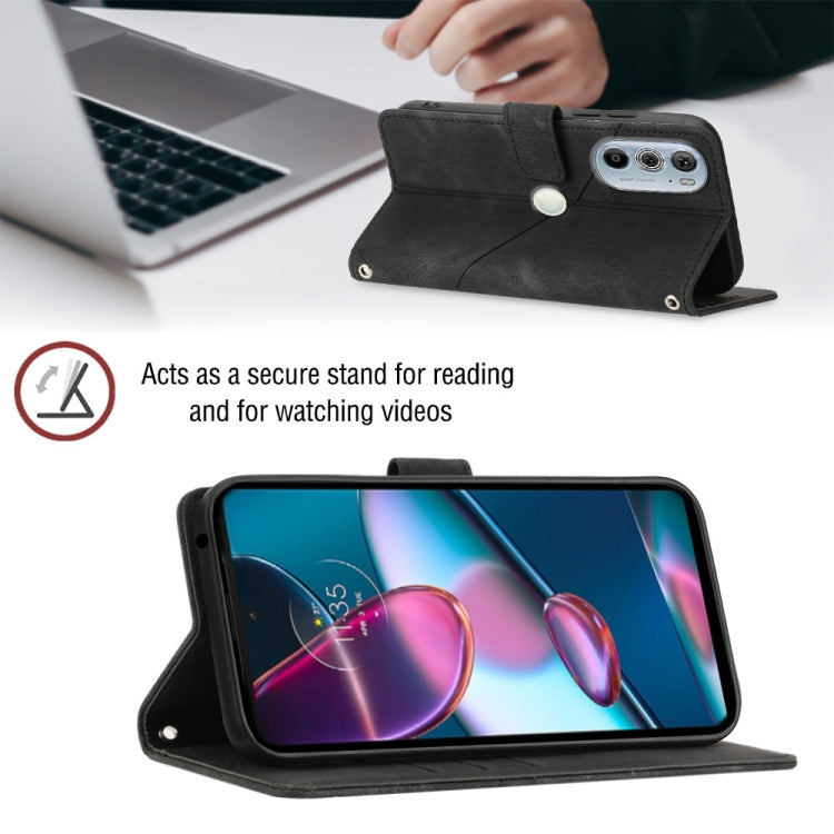 For Motorola Edge 30 Pro / Edge+ 2022 Skin-feel Embossed Leather Phone Case