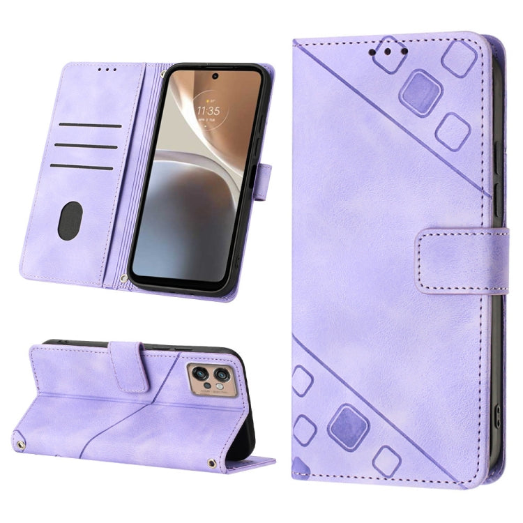 For Motorola Moto G32 Skin-feel Embossed Leather Phone Case