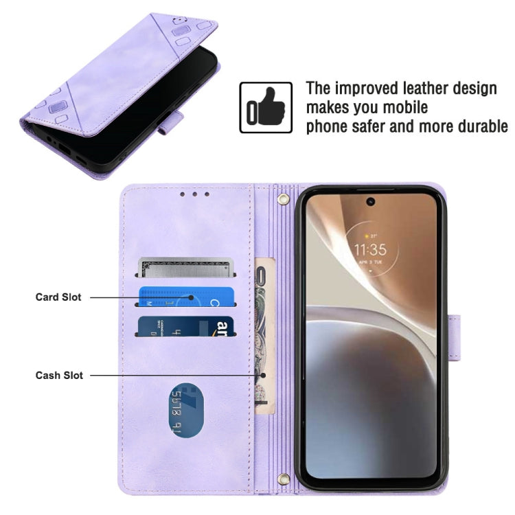 For Motorola Moto G32 Skin-feel Embossed Leather Phone Case