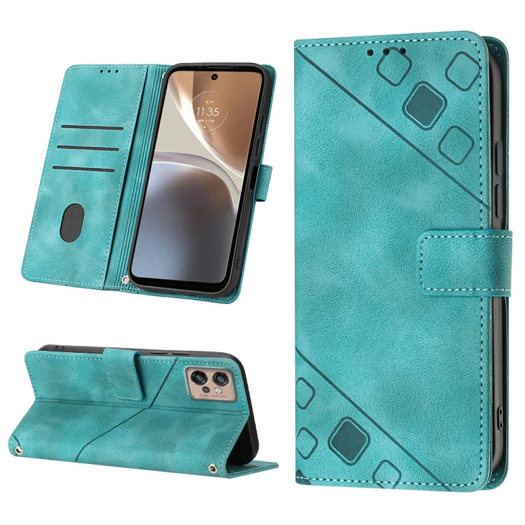 For Motorola Moto G32 Skin-feel Embossed Leather Phone Case