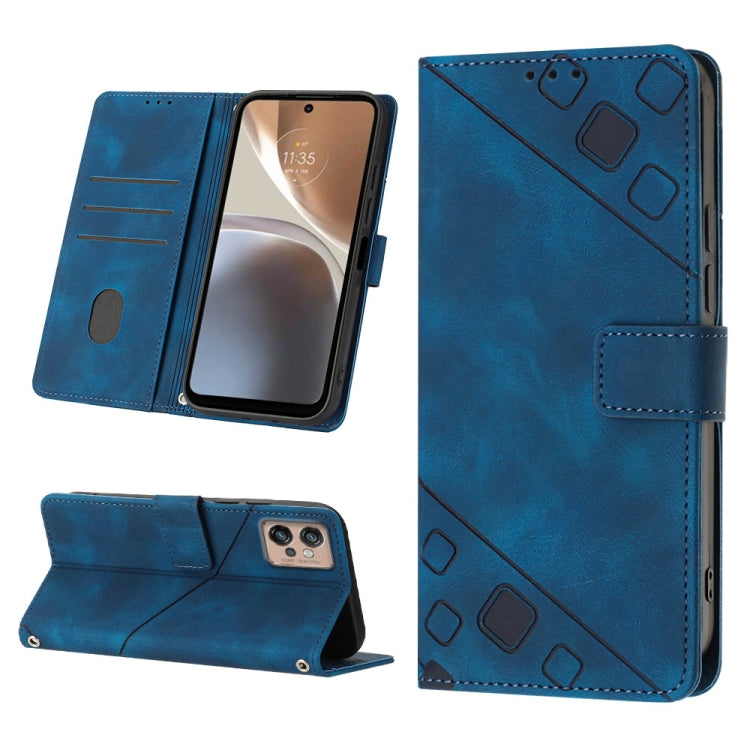 For Motorola Moto G32 Skin-feel Embossed Leather Phone Case