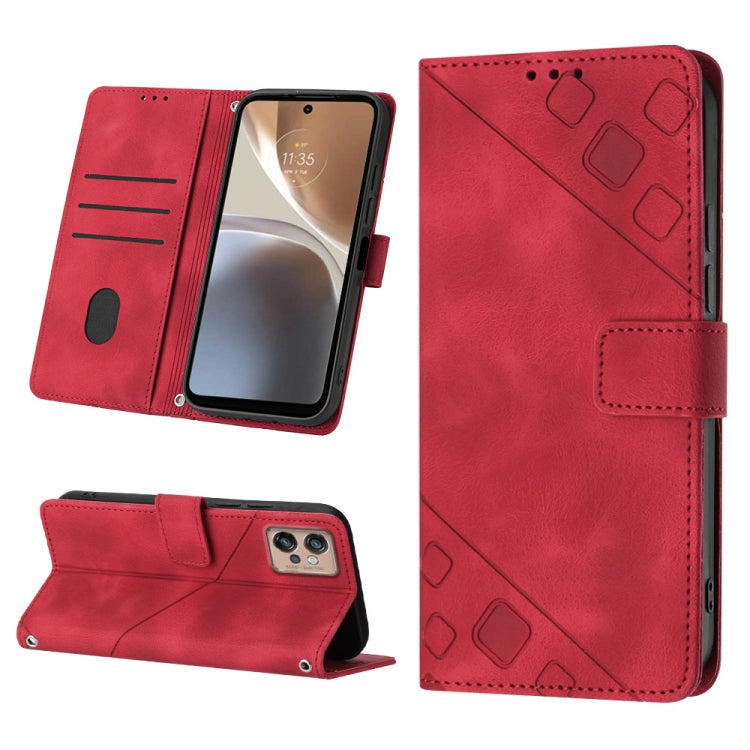 For Motorola Moto G32 Skin-feel Embossed Leather Phone Case