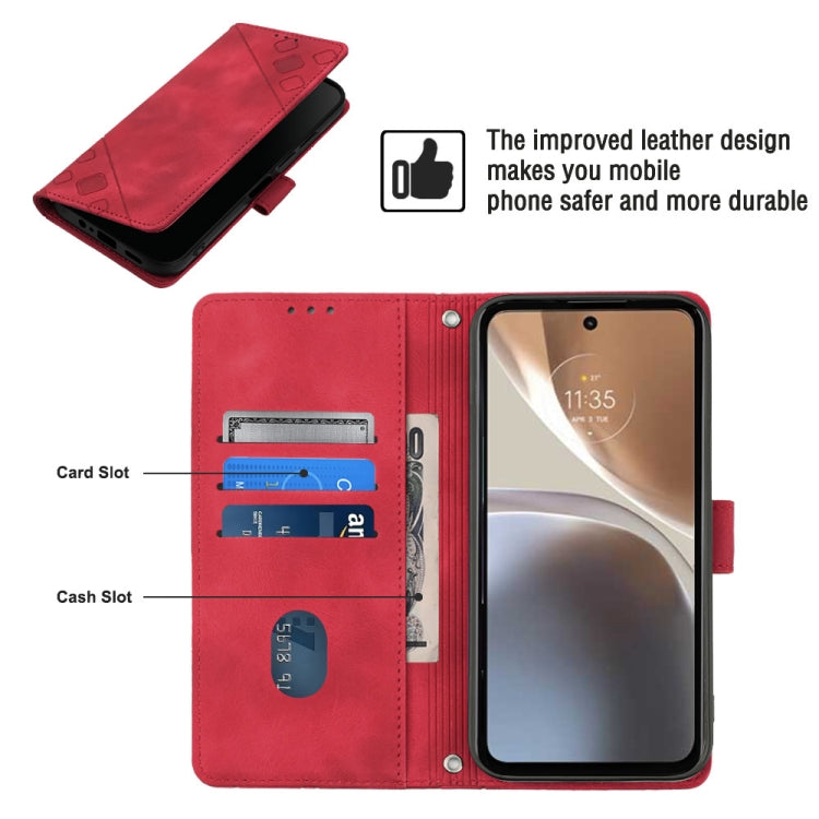 For Motorola Moto G32 Skin-feel Embossed Leather Phone Case