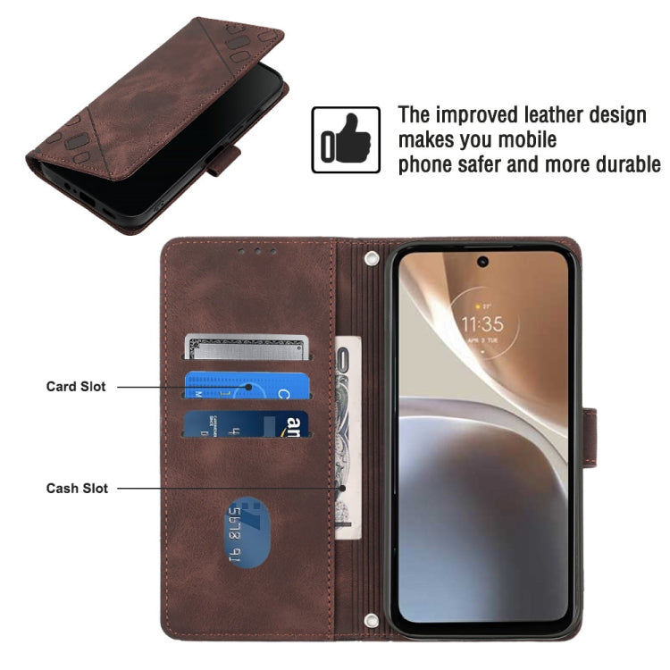 For Motorola Moto G32 Skin-feel Embossed Leather Phone Case
