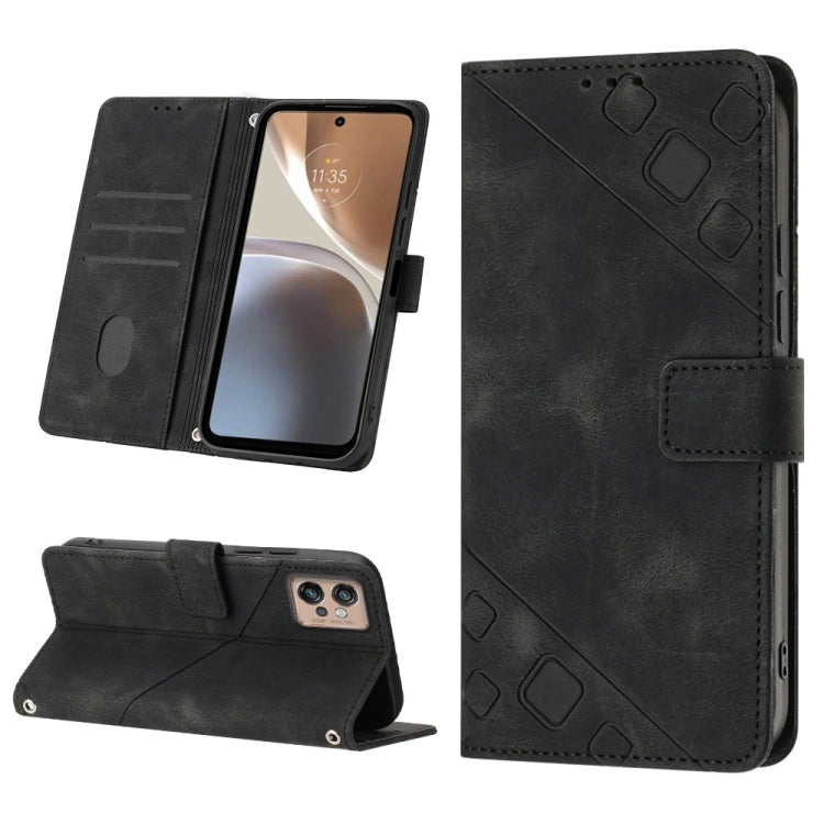 For Motorola Moto G32 Skin-feel Embossed Leather Phone Case