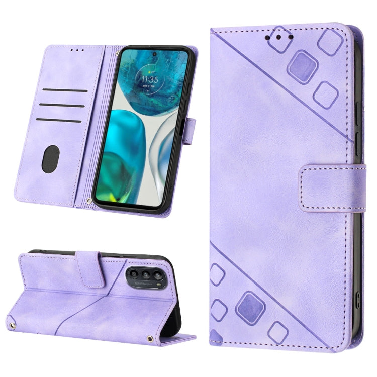 For Motorola Moto G52 Skin-feel Embossed Leather Phone Case