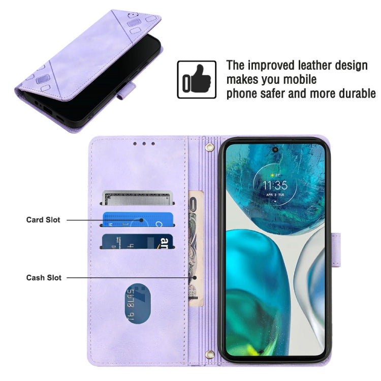 For Motorola Moto G52 Skin-feel Embossed Leather Phone Case