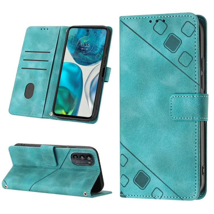 For Motorola Moto G52 Skin-feel Embossed Leather Phone Case