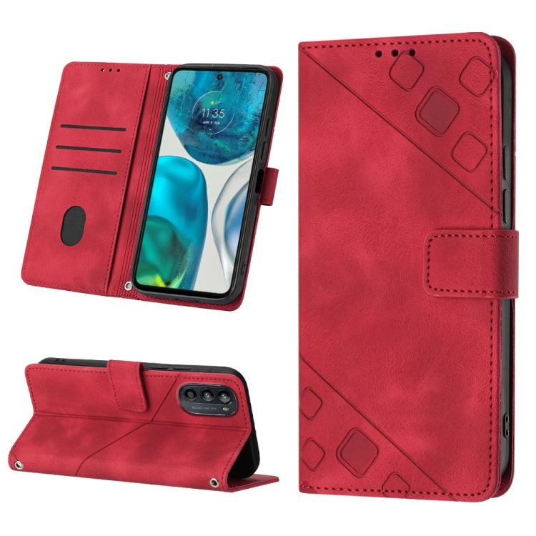 For Motorola Moto G52 Skin-feel Embossed Leather Phone Case