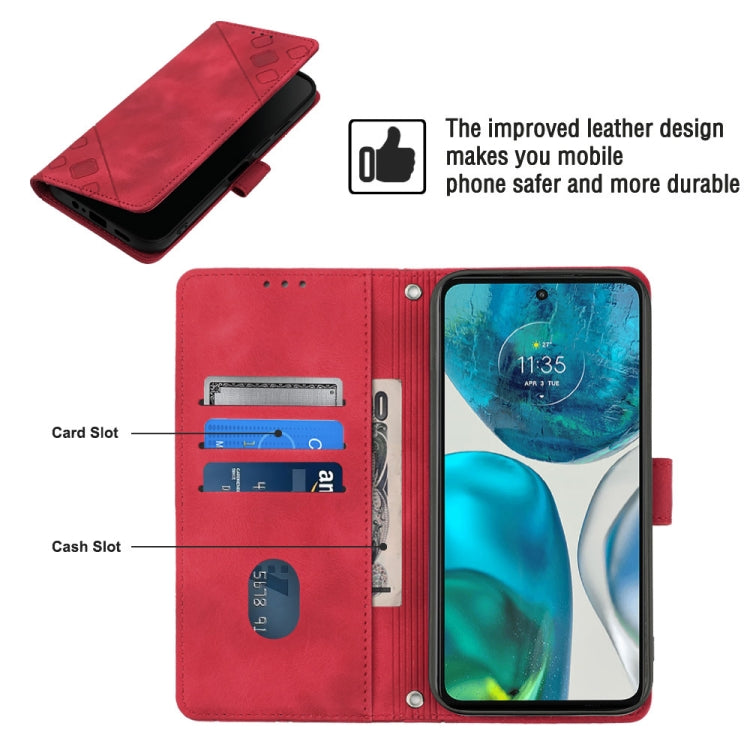 For Motorola Moto G52 Skin-feel Embossed Leather Phone Case