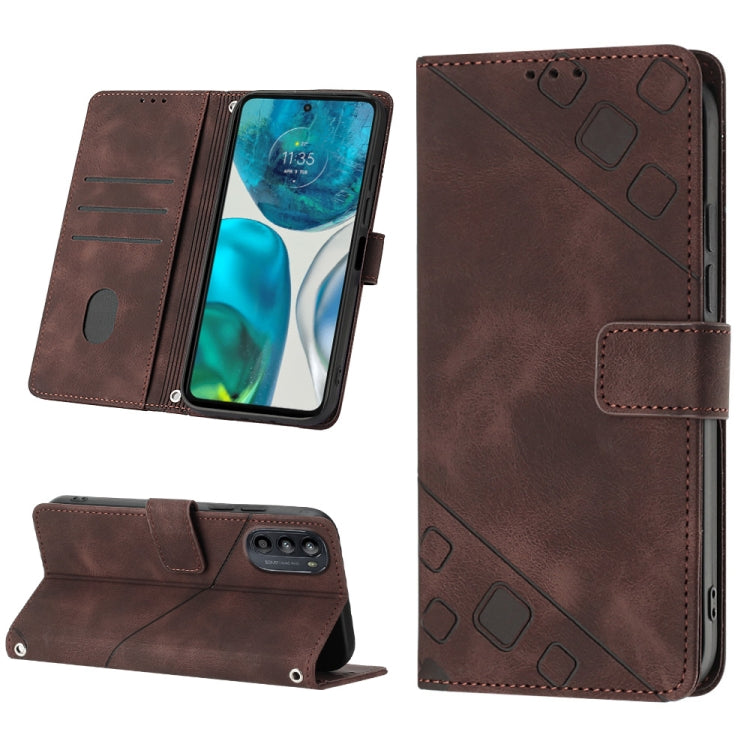 For Motorola Moto G52 Skin-feel Embossed Leather Phone Case