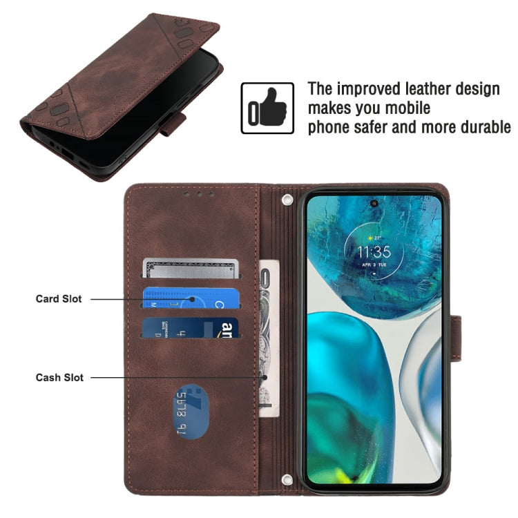 For Motorola Moto G52 Skin-feel Embossed Leather Phone Case