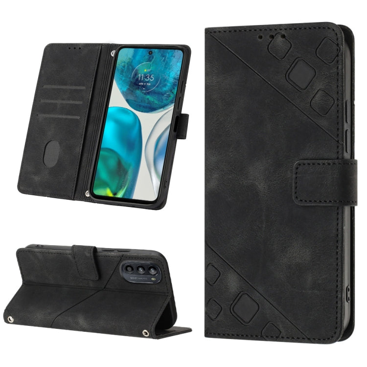 For Motorola Moto G52 Skin-feel Embossed Leather Phone Case