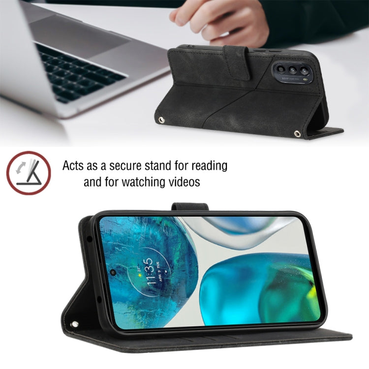 For Motorola Moto G52 Skin-feel Embossed Leather Phone Case