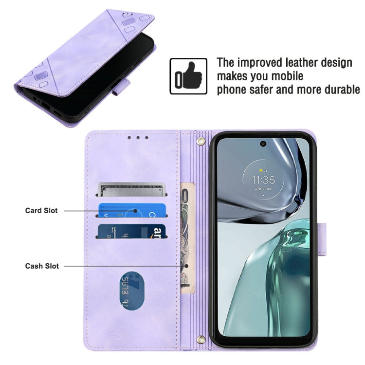 For Motorola Moto G62 5G Skin-feel Embossed Leather Phone Case