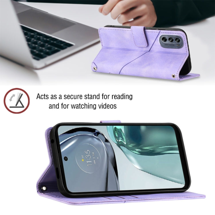 For Motorola Moto G62 5G Skin-feel Embossed Leather Phone Case