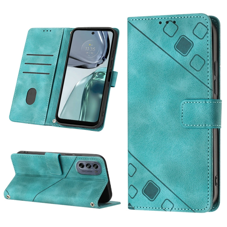 For Motorola Moto G62 5G Skin-feel Embossed Leather Phone Case