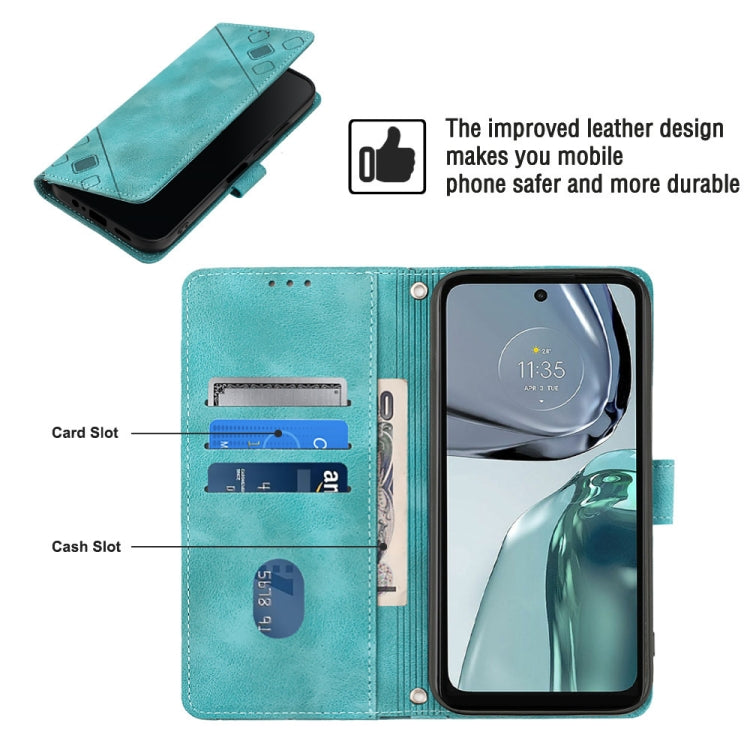 For Motorola Moto G62 5G Skin-feel Embossed Leather Phone Case