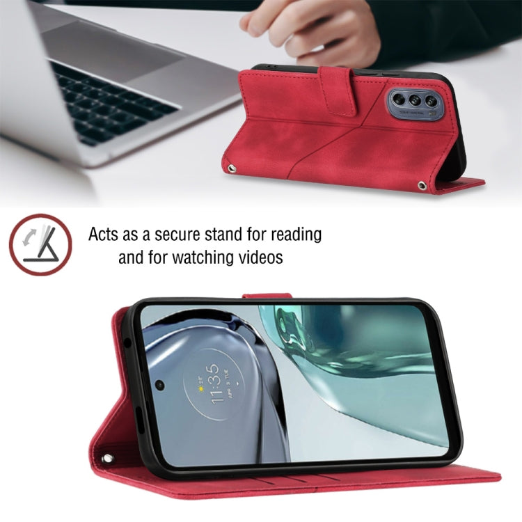 For Motorola Moto G62 5G Skin-feel Embossed Leather Phone Case