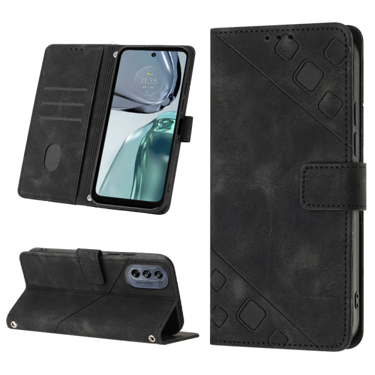 For Motorola Moto G62 5G Skin-feel Embossed Leather Phone Case