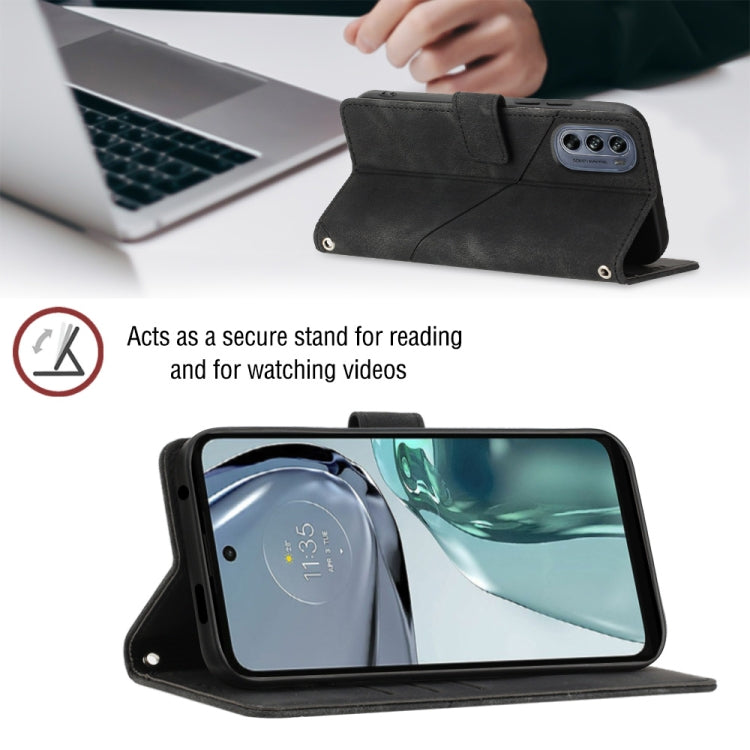 For Motorola Moto G62 5G Skin-feel Embossed Leather Phone Case