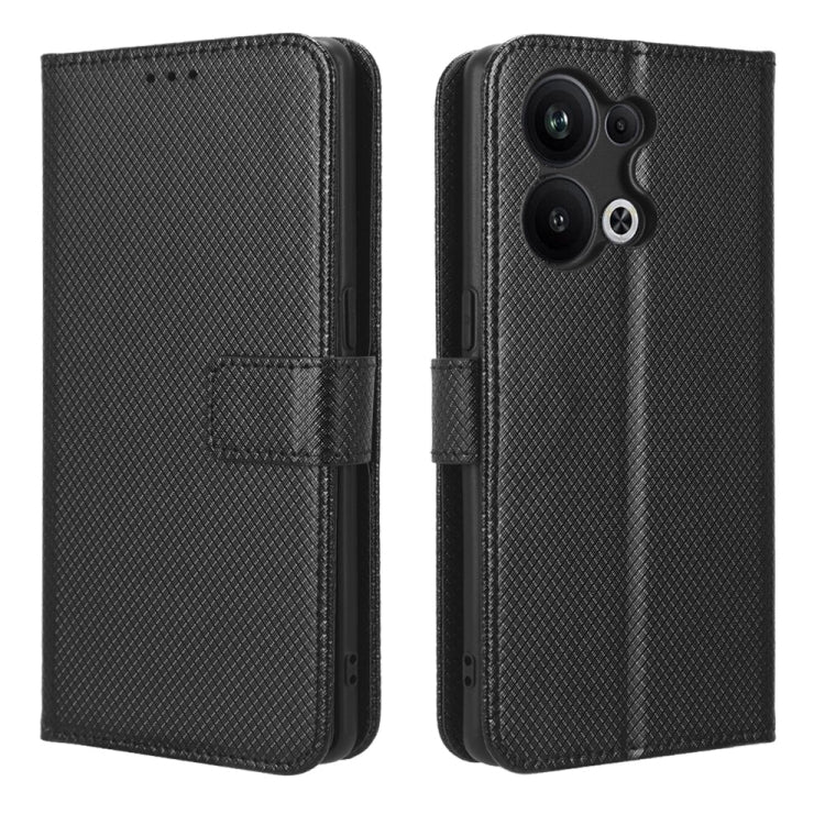 For OPPO Reno9 Pro+ 5G Diamond Texture Leather Phone Case