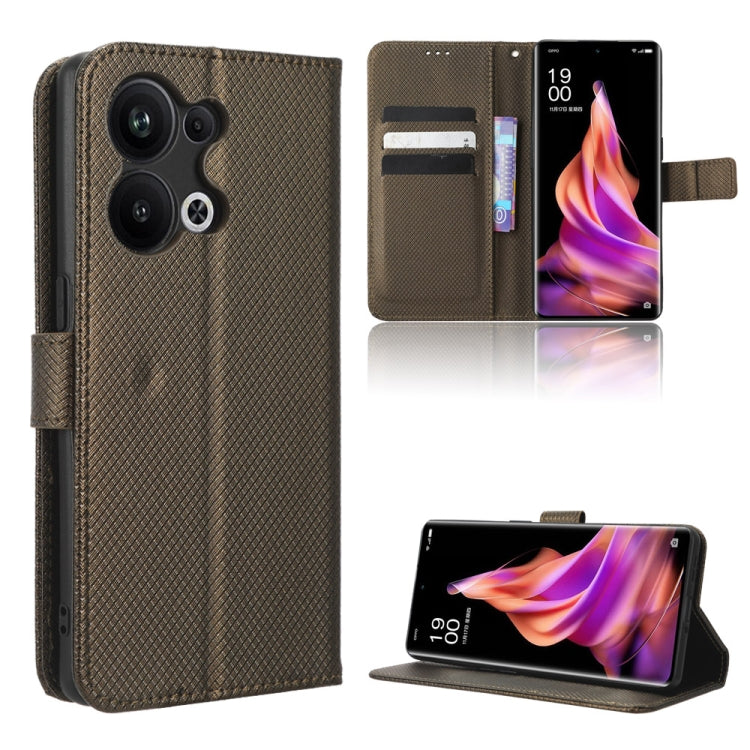 For OPPO Reno9 Pro+ 5G Diamond Texture Leather Phone Case