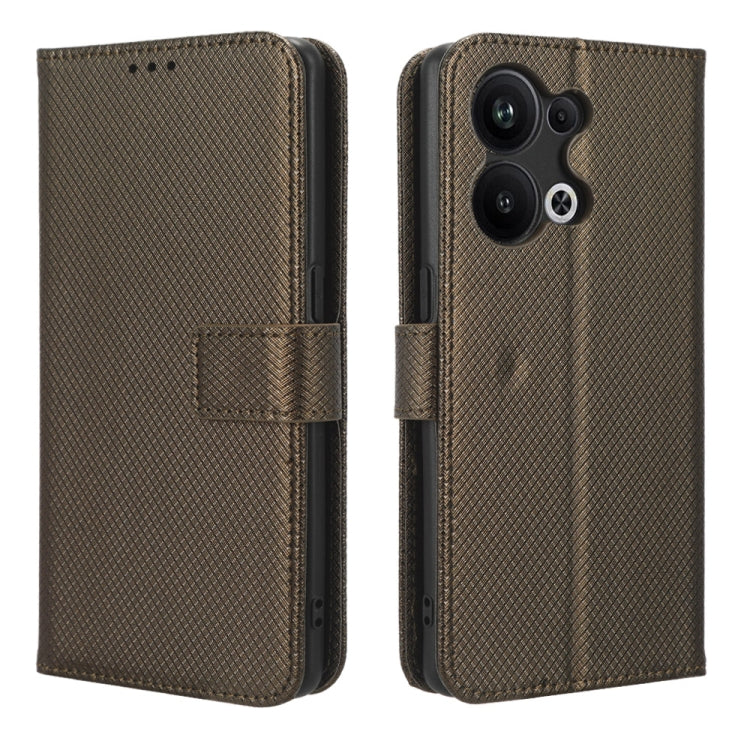 For OPPO Reno9 Pro+ 5G Diamond Texture Leather Phone Case