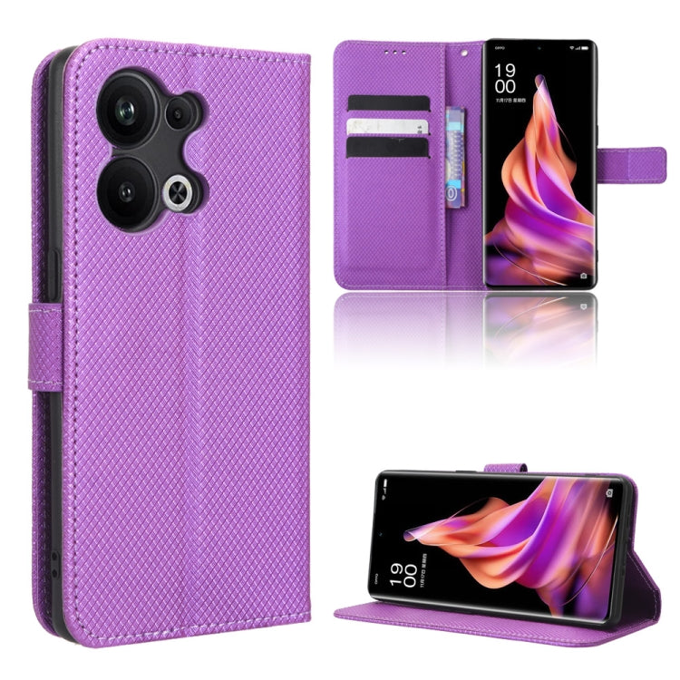 For OPPO Reno9 Pro+ 5G Diamond Texture Leather Phone Case