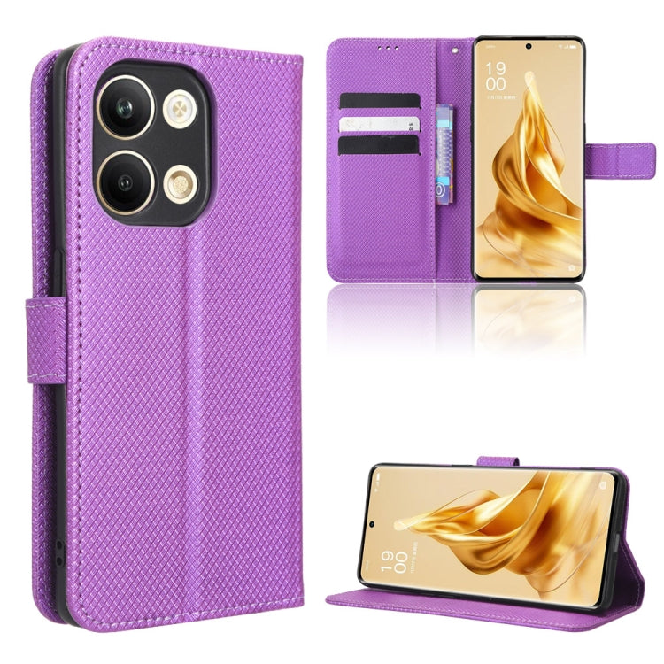 For OPPO Reno9 / Reno9 Pro 5G Diamond Texture Leather Phone Case