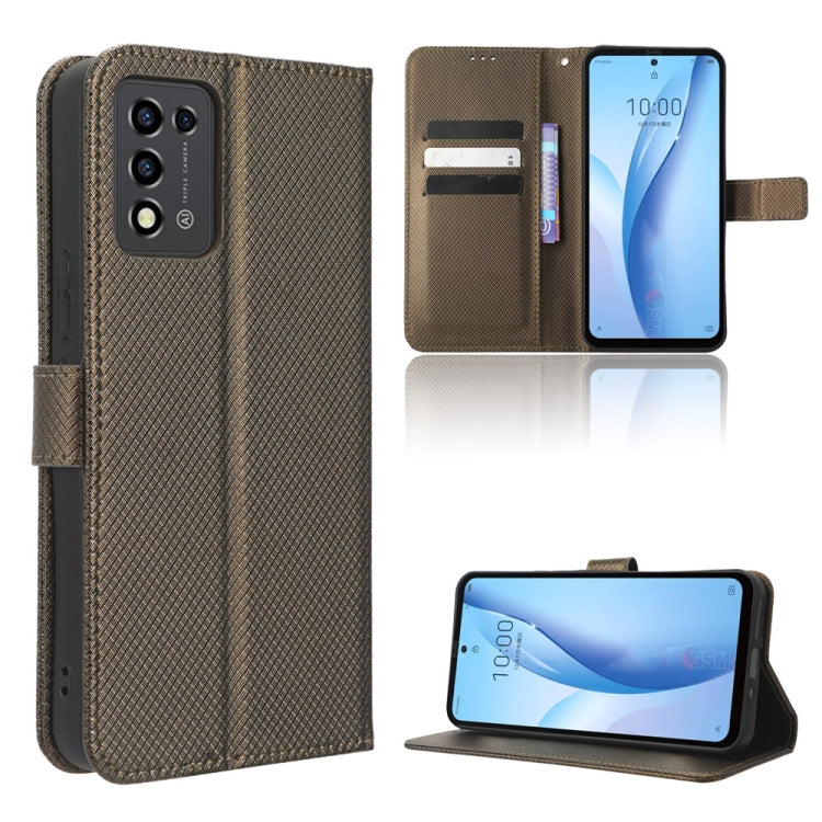 For ZTE Libero 5G III Diamond Texture Leather Phone Case