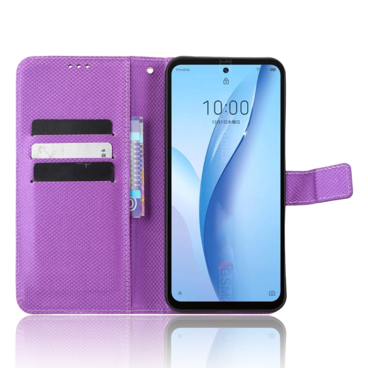 For ZTE Libero 5G III Diamond Texture Leather Phone Case