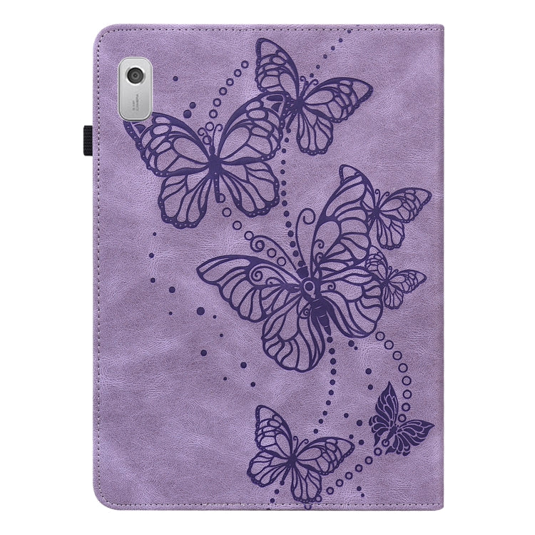 For Lenovo Tab M8 4th Gen Embossed Butterfly Pattern Leather Tablet Case