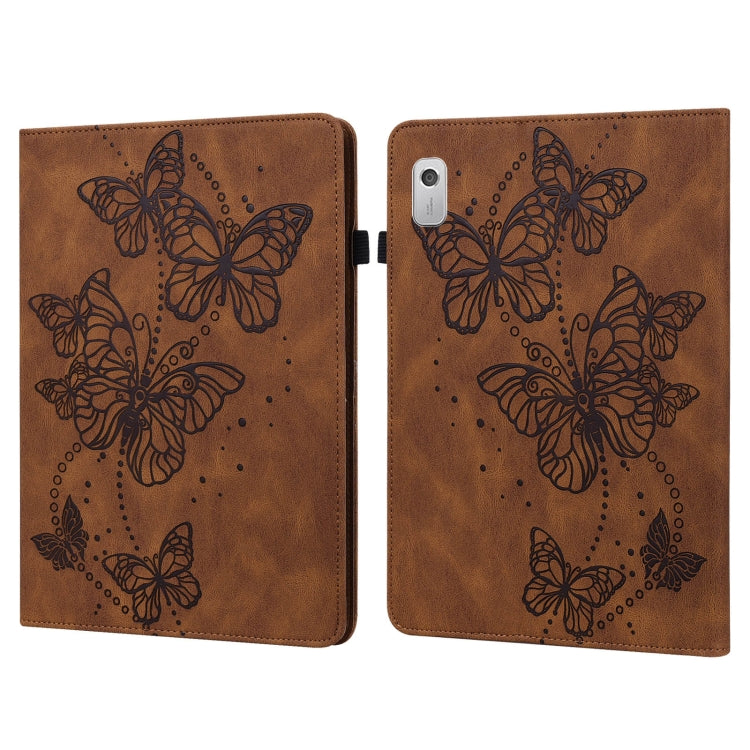 For Lenovo Tab M8 4th Gen Embossed Butterfly Pattern Leather Tablet Case