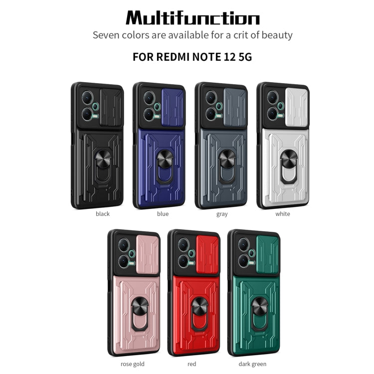 For Xiaomi Redmi Note 12 5G Sliding Camshield Card Phone Case