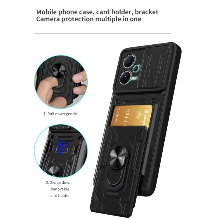 For Xiaomi Redmi Note 12 5G Sliding Camshield Card Phone Case