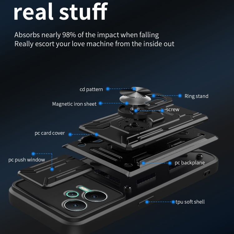 For Xiaomi Redmi Note 12 5G Sliding Camshield Card Phone Case