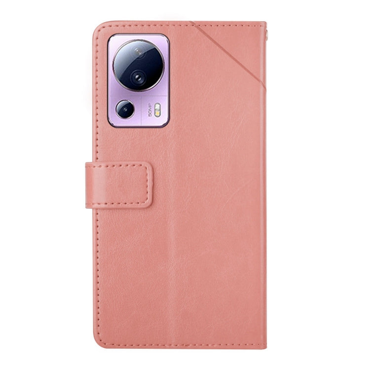 For Xiaomi 13 Lite HT01 Y-shaped Pattern Flip Leather Phone Case